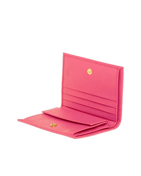 prada peony pink wallet|Peony Pink Small Saffiano Leather Wallet .